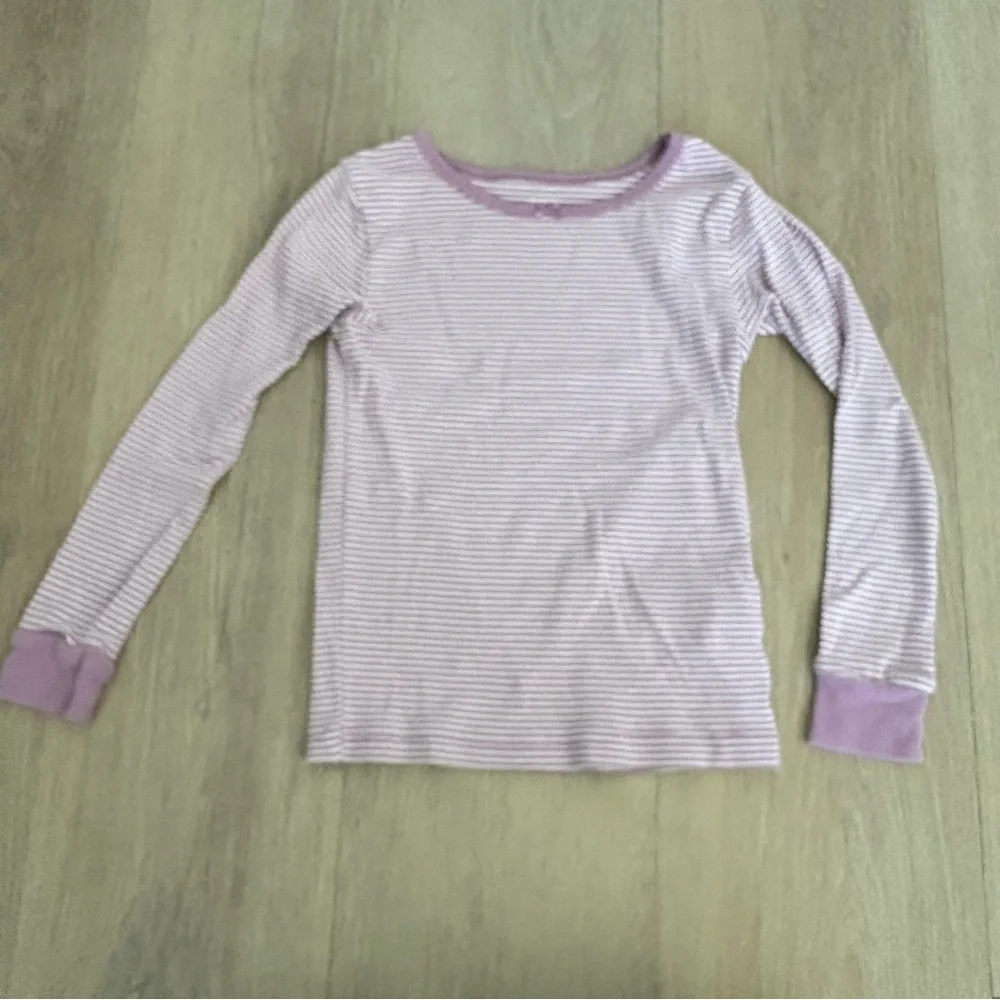 Carter Kids Girls Pajamas Set 6 Years Lavender White Striped 100% Cotton Comfy